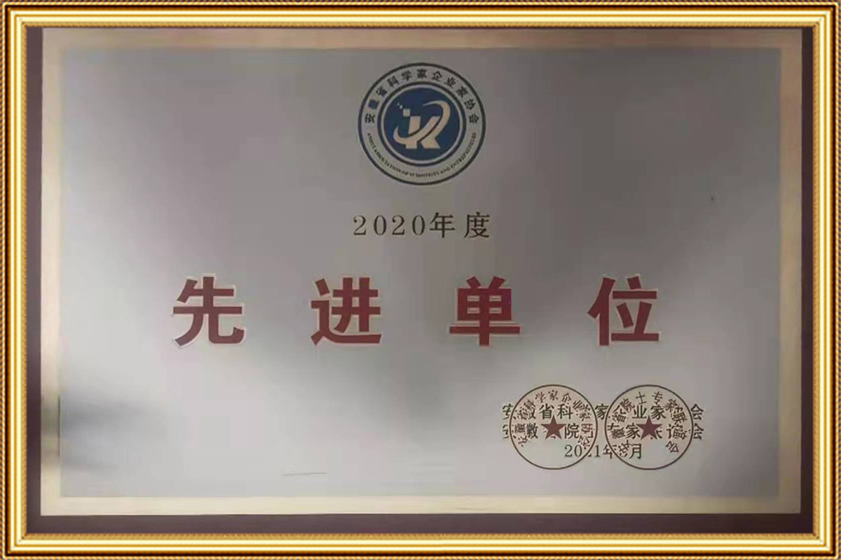 安徽省科學(xué)家企業(yè)家協(xié)會2020年先進(jìn)單位
